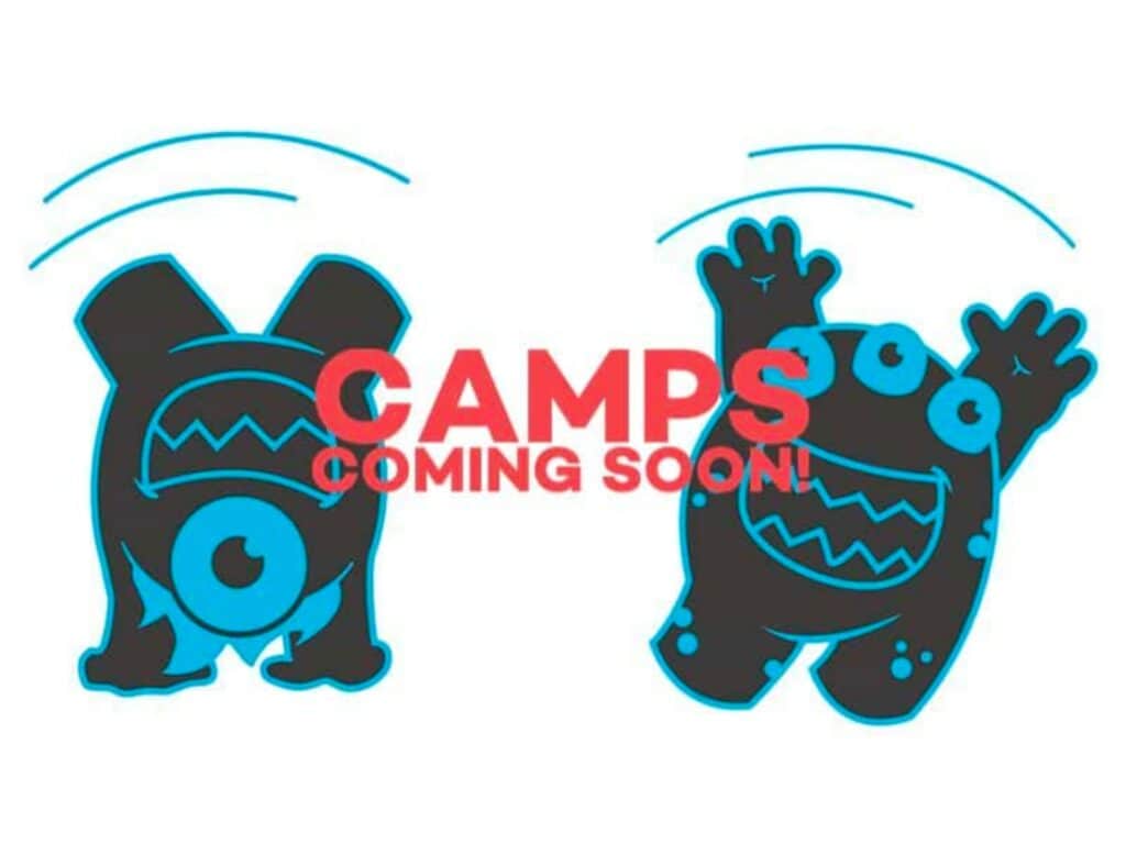 the logo for camps coming soon