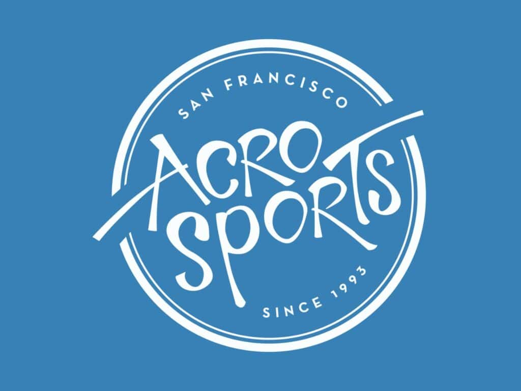 the logo for acro sports, which is located in san francisco, california