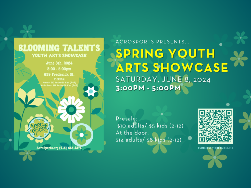 Flyer for Spring Youth Arts Showcase Saturday, june 8, 2024 300PM - 500PM