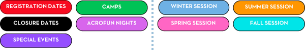 ACRO Calendar Color Key 2025